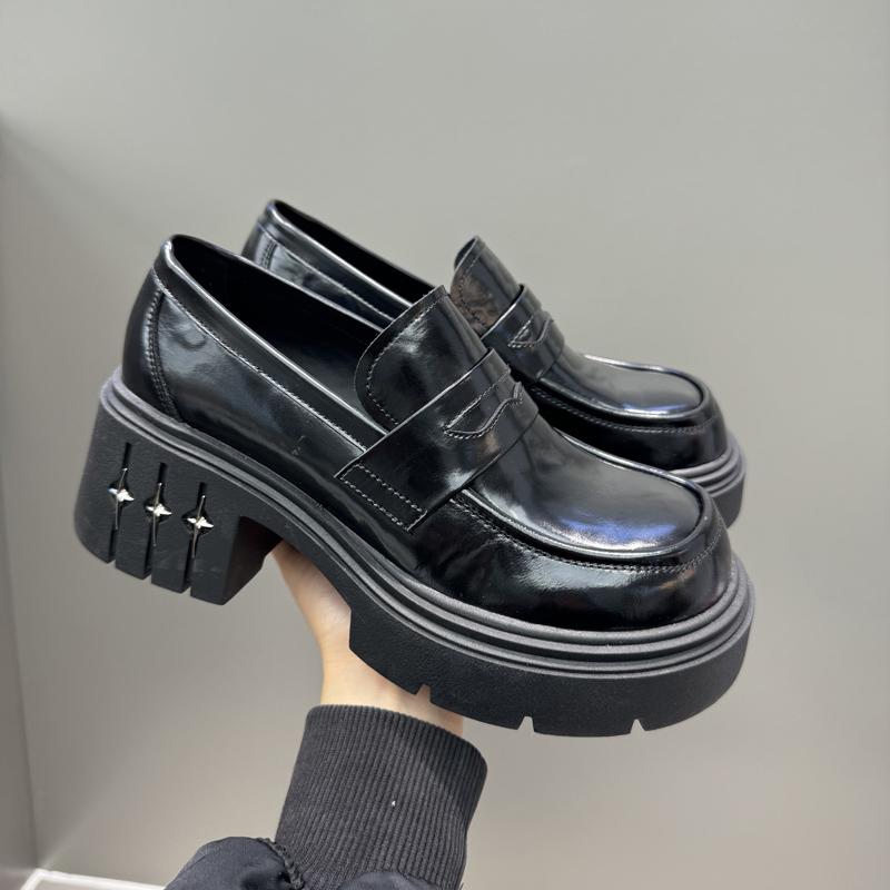 厚底乐福鞋2025新款甜酷小皮鞋女