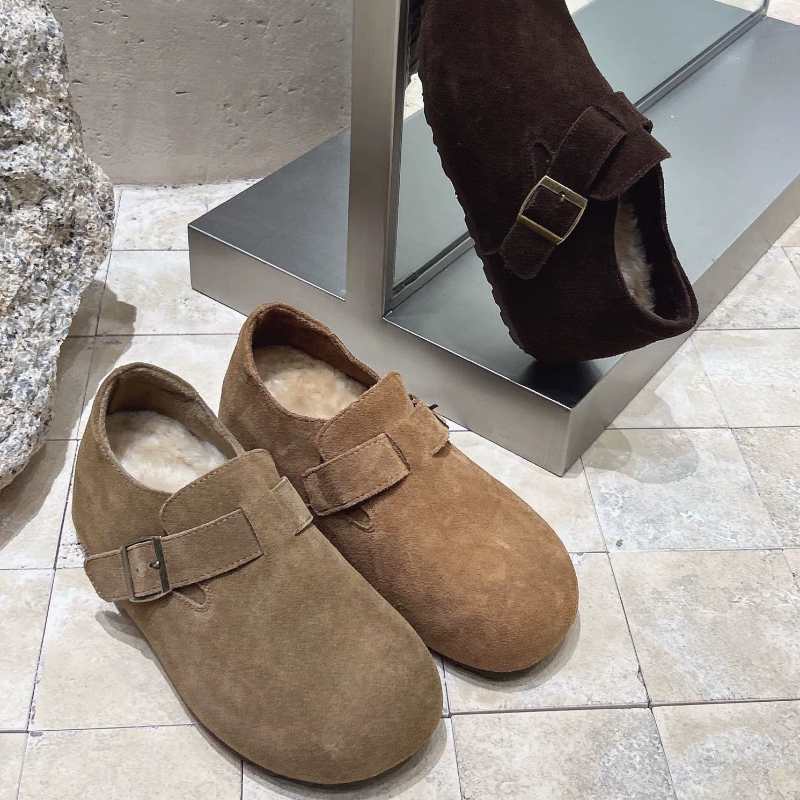 2025冬季新款磨砂皮毛毛鞋