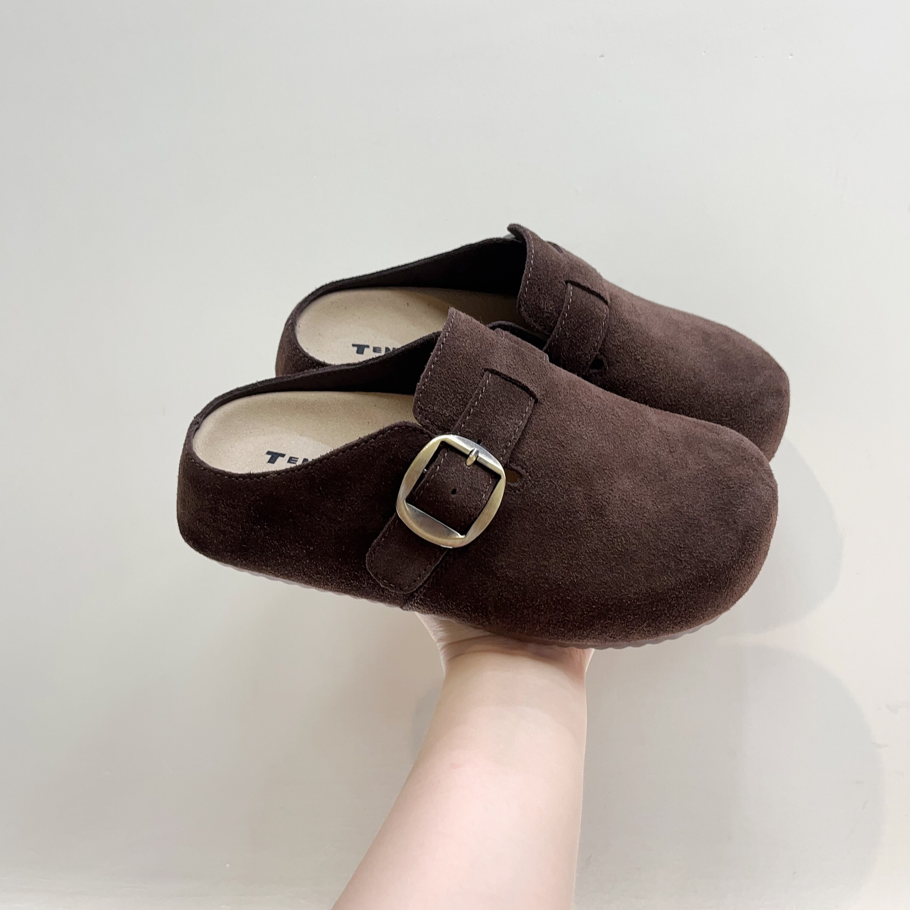 韩版百搭休闲复古磨砂皮包头拖