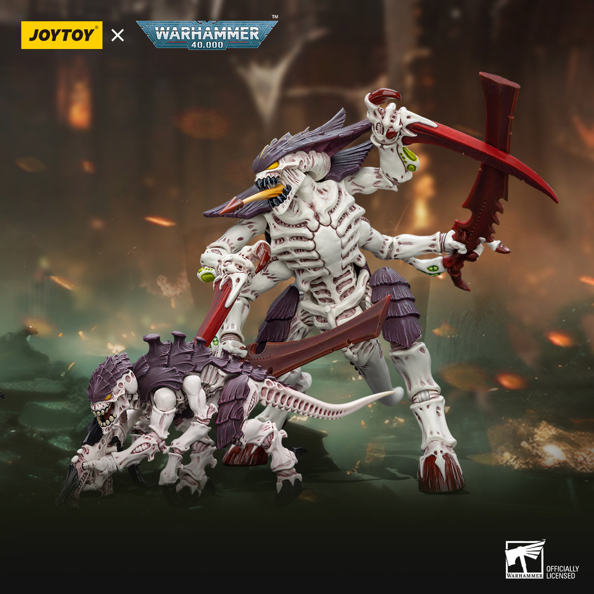 现货JOYTOY 战锤40K 泰伦虫族 利维坦虫巢舰队 1/18模玩