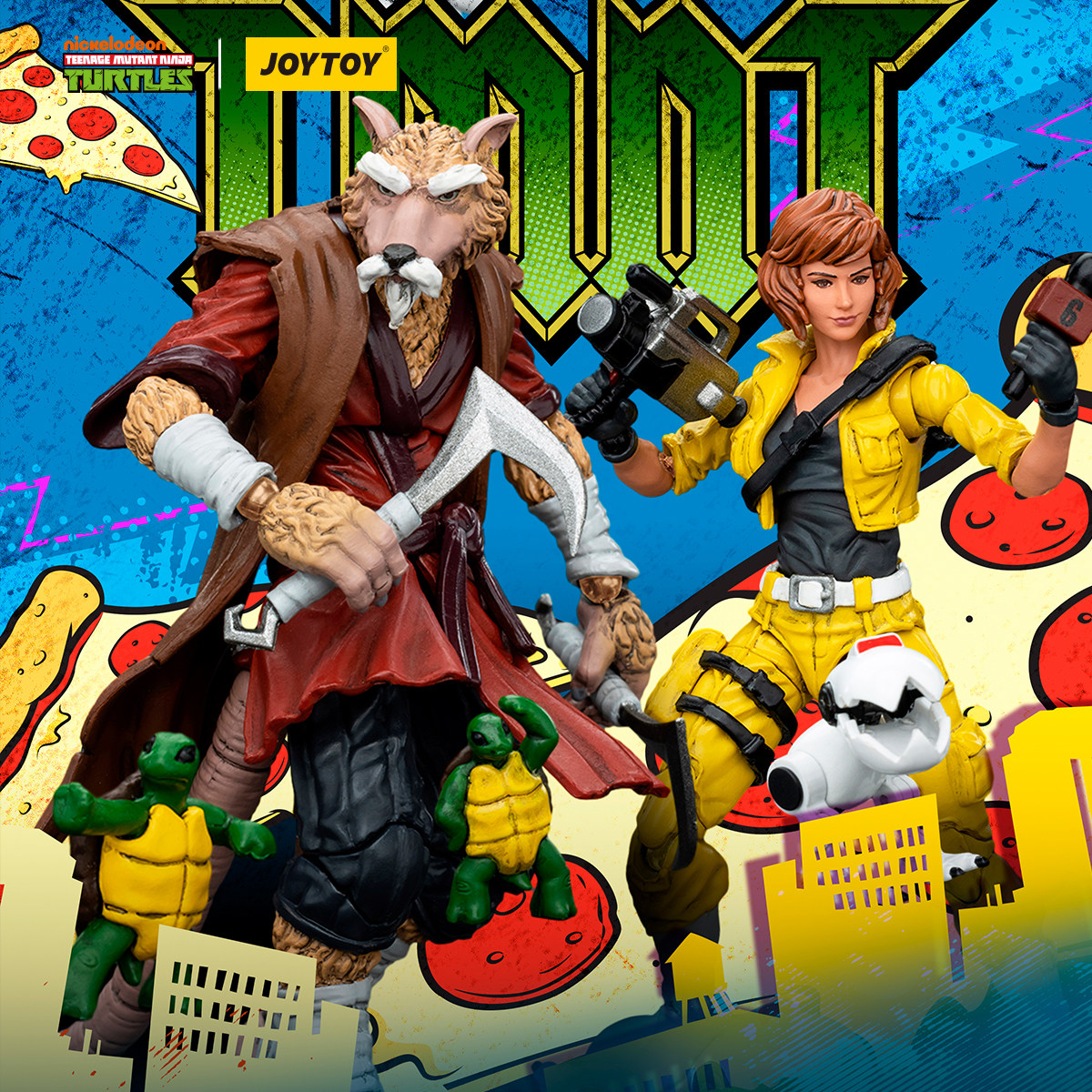 现货JOYTOY暗源 忍者龟-斯普林特 艾普奥尼尔 1/18模玩