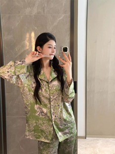 桑蚕丝睡衣女2024春夏季 黛安靓新品 大牌高级感提花休闲真丝家居服