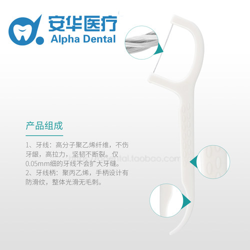 中皓康牙线清洁50家庭装