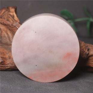 天然玉石鸡血玉鸡血石手镯芯镇纸手镯芯雕刻原料贵妃料粉色含证书