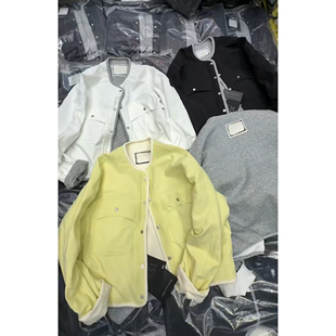 休闲风短款圆领外套女宽松显瘦撞色减龄两面穿上衣2026年春季新款