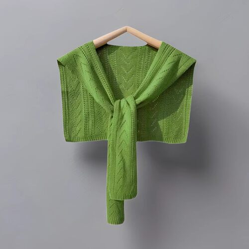 针织披肩外搭女春秋百搭网红护颈条纹空调房镂空夏季搭坎肩假领子