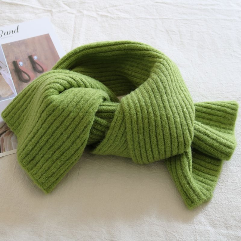 日系芥末绿围巾女2025秋冬季新款