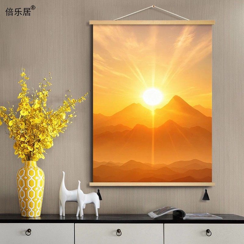 家居饰品软装日出东方挂画好寓意旭日东升客厅装饰画床头太阳壁画,家居饰品,软装墙贴,淘宝优惠券,粉丝福利购,淘宝优惠卷