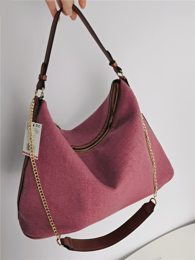 帆布水桶包拉链大容量托特包