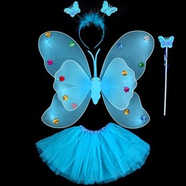 小女孩背的天使蝴蝶翅膀兒童公主裝飾魔法棒玩具奇妙仙子背飾道具圖片