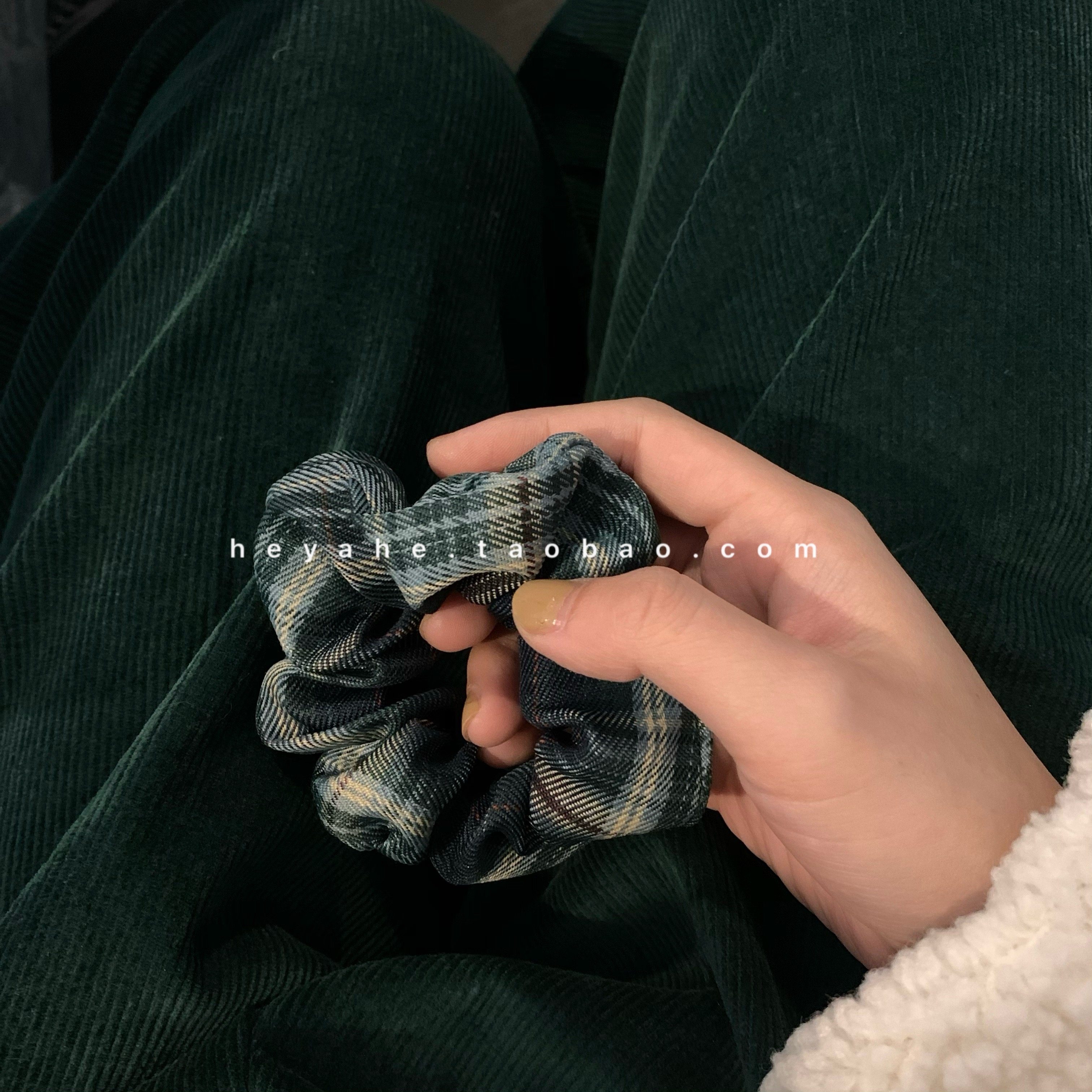 同款格子发圈头绳少女法式