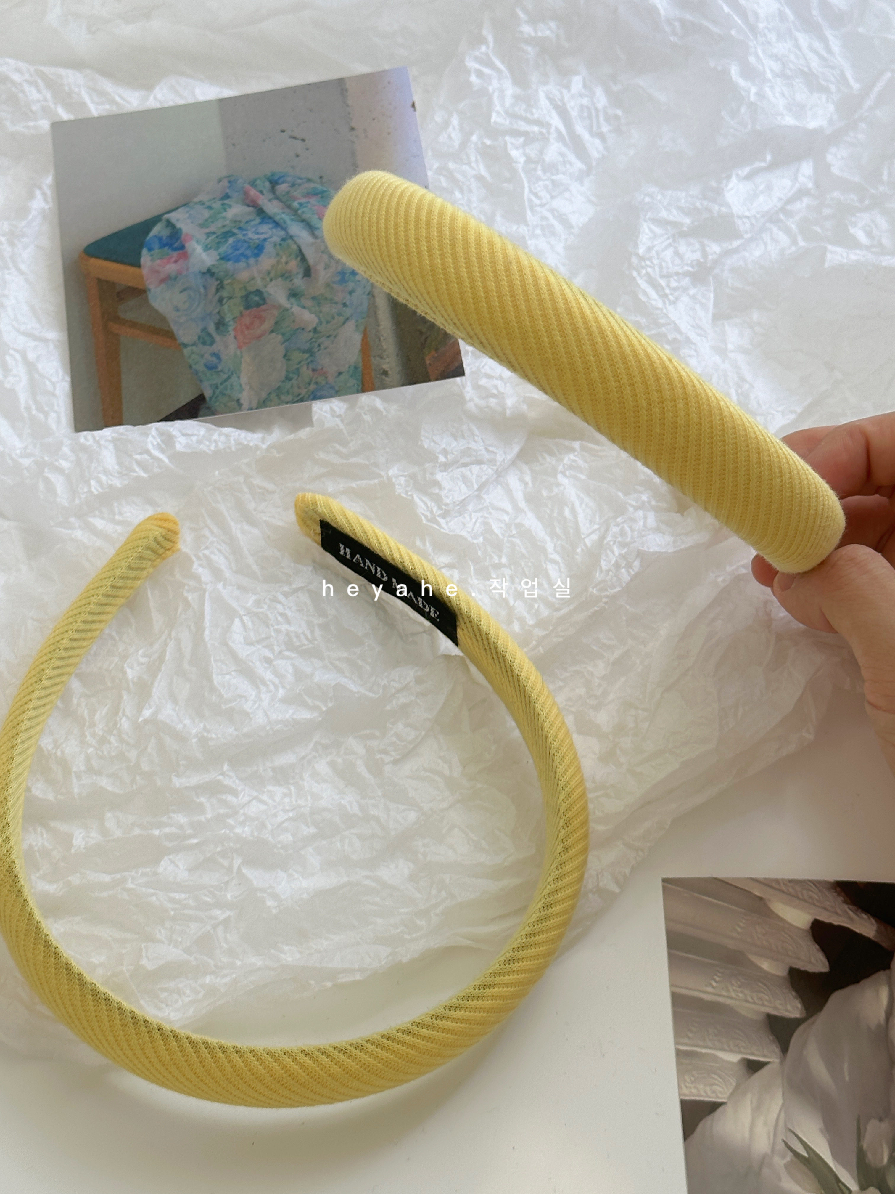 heyahe2023新款黄色布艺头箍