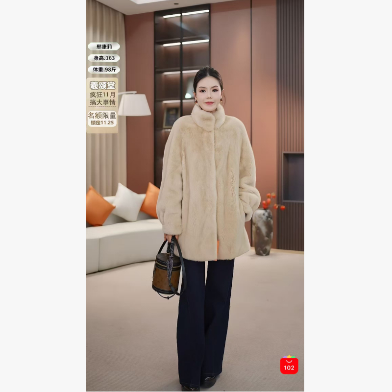 【邢康莉严选】顶奢高货！进口水貂皮草22031-1