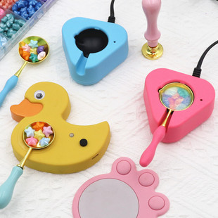 火漆电熔炉火漆套装环保小黄鸭电炉火漆蜡粒加热工具