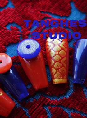 TanghesNail『指尖蒙古袍--南红锦缎』原创蒙古风格穿戴美甲