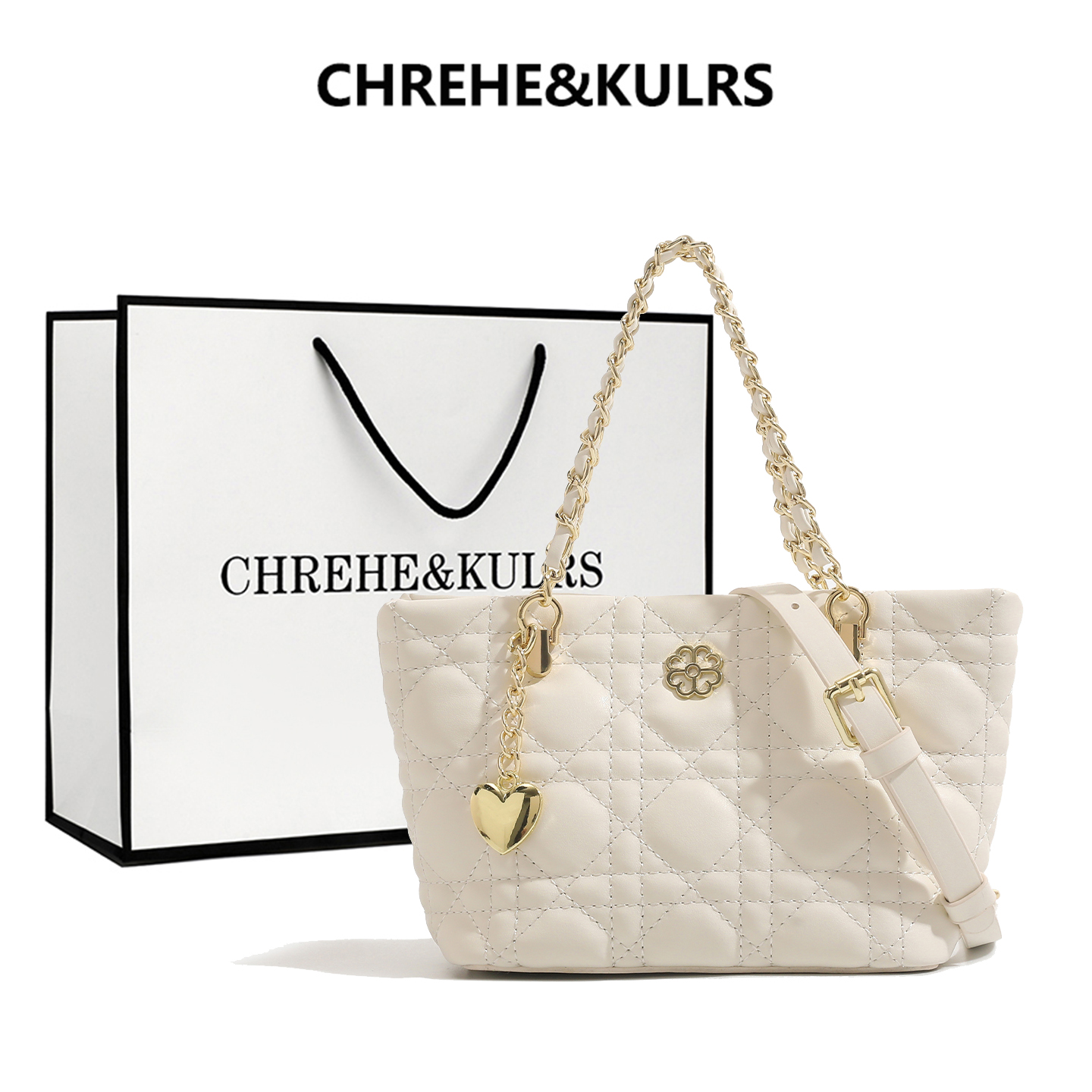 CHREHE&KULRS小香风菱格托特包女