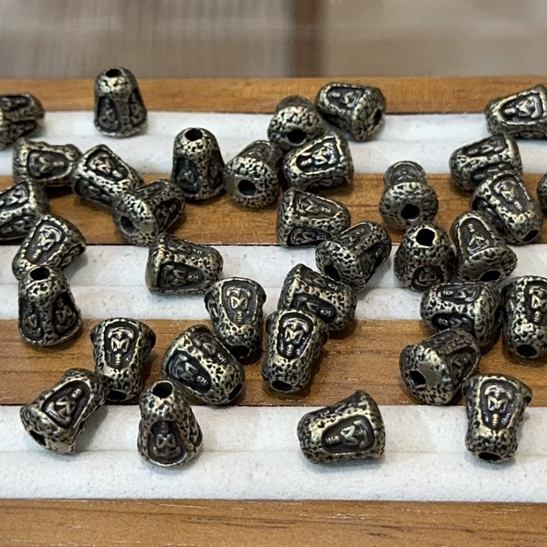 纯铜四面佛复古配件手链项链隔珠手工DIY文玩时尚配饰小提溜吊坠