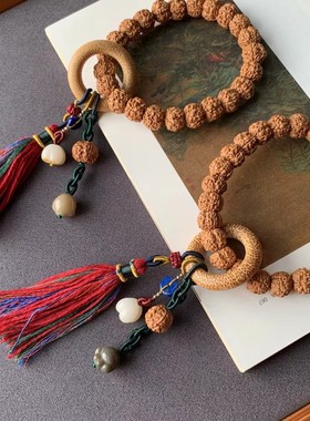 新款设计金刚菩提手串搭配金丝竹跑环菩提猫爪桂花青金石隔片菩提