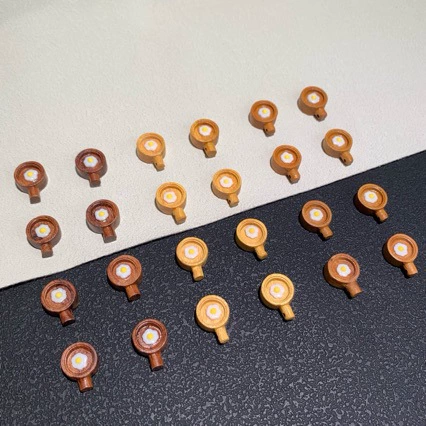 芭比檀花梨桃木煎饼平底锅吊坠配件手工DIY文玩小提溜包挂挂件