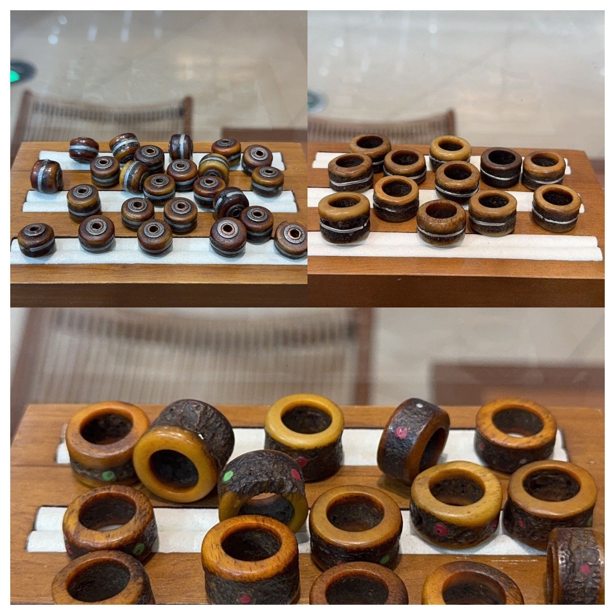 骨头镶银丝桶珠配件跑环饰品文玩配饰配件DIY串珠散珠饰品