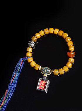 天然骆驼骨手串单圈文玩佛珠手链男女款藏式文玩念珠饰品民族风