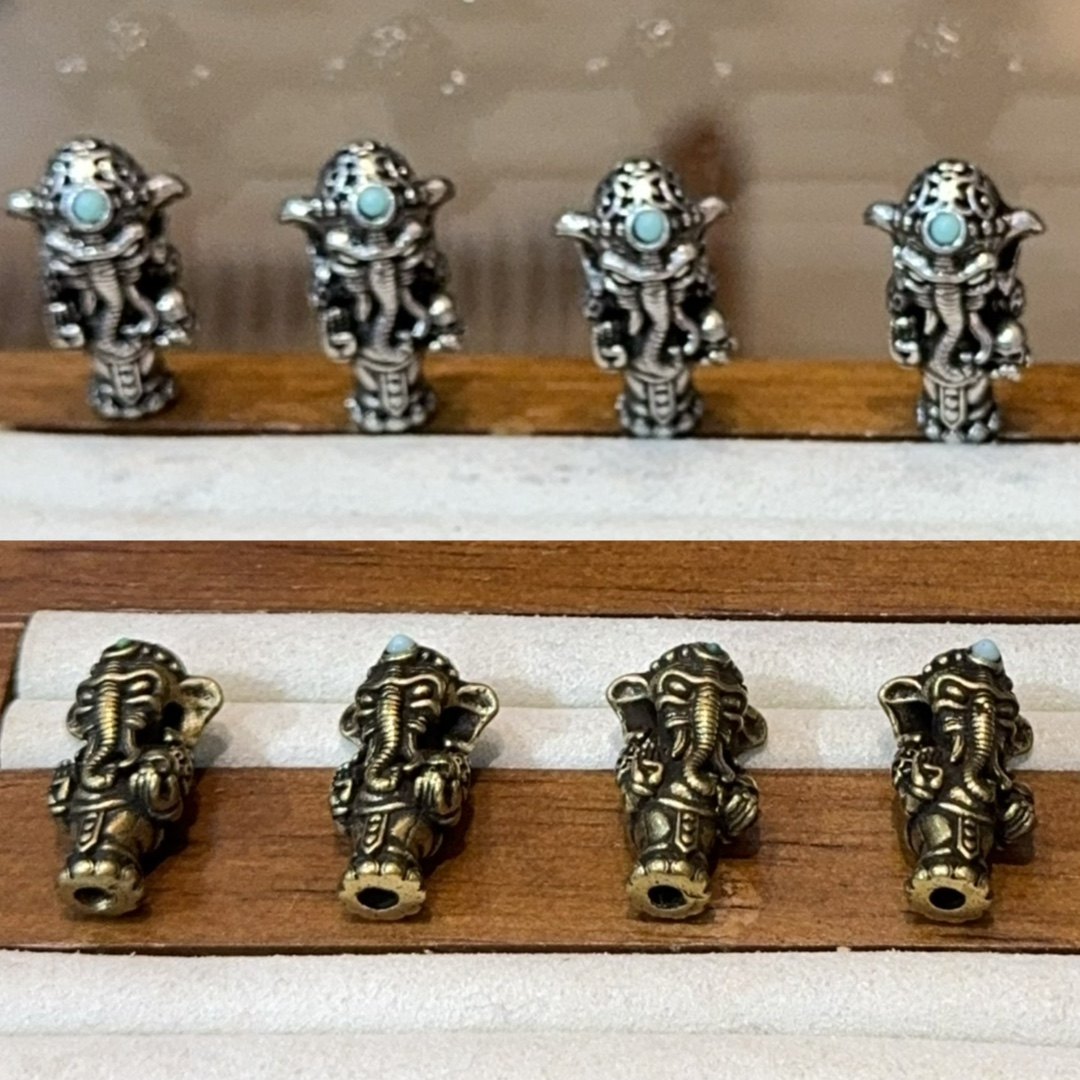 纯铜象神三通配件手工DIY文玩手链项链隔珠挂件饰品时尚复古配饰