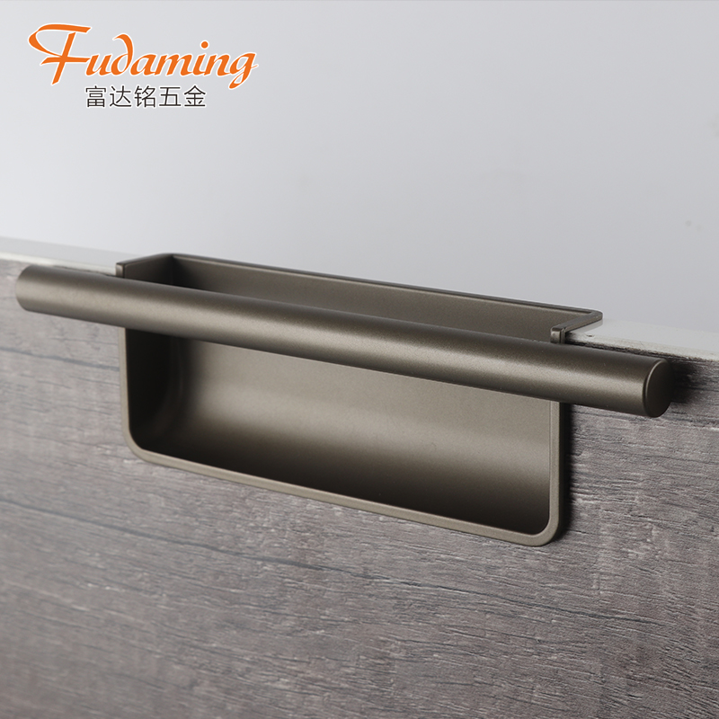 灰色.FDM富达铭推拉门把手嵌入式衣柜门拉手内嵌式抽屉橱柜拉手