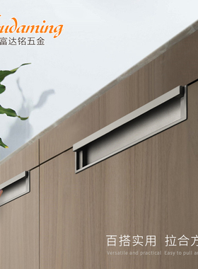 8112.FDM富达铭拉门把手嵌入式整体橱柜衣柜门拉手抽屉内嵌式拉手