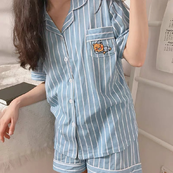 kakao睡衣女夏季学生ins风两件套少女纯棉短袖网红宽松简约冷淡风|ruв категории Нижнее белье, пижама/домашнего костюм - от Buy2taobao.com для оказания профессиональной услуги покупки агента Taobao