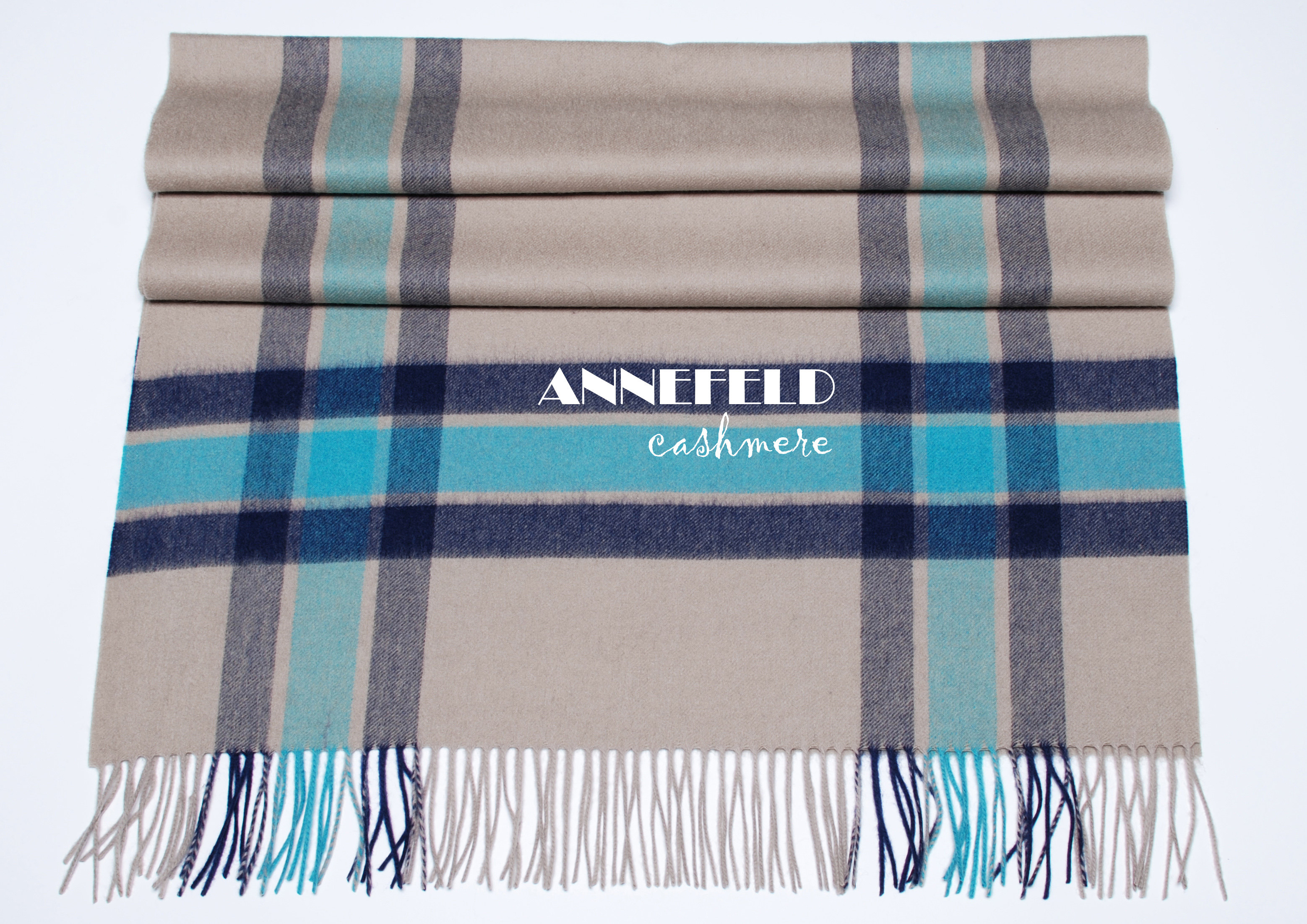 羊绒混纺保暖格子披肩大围巾