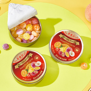 思意达爆款混合水果味硬糖马来西亚风味什锦糖200g铁盒糖果零食