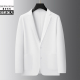 单西外套 宽松冰丝速干轻薄款 春夏季 白色商务休闲西服男加肥加大码