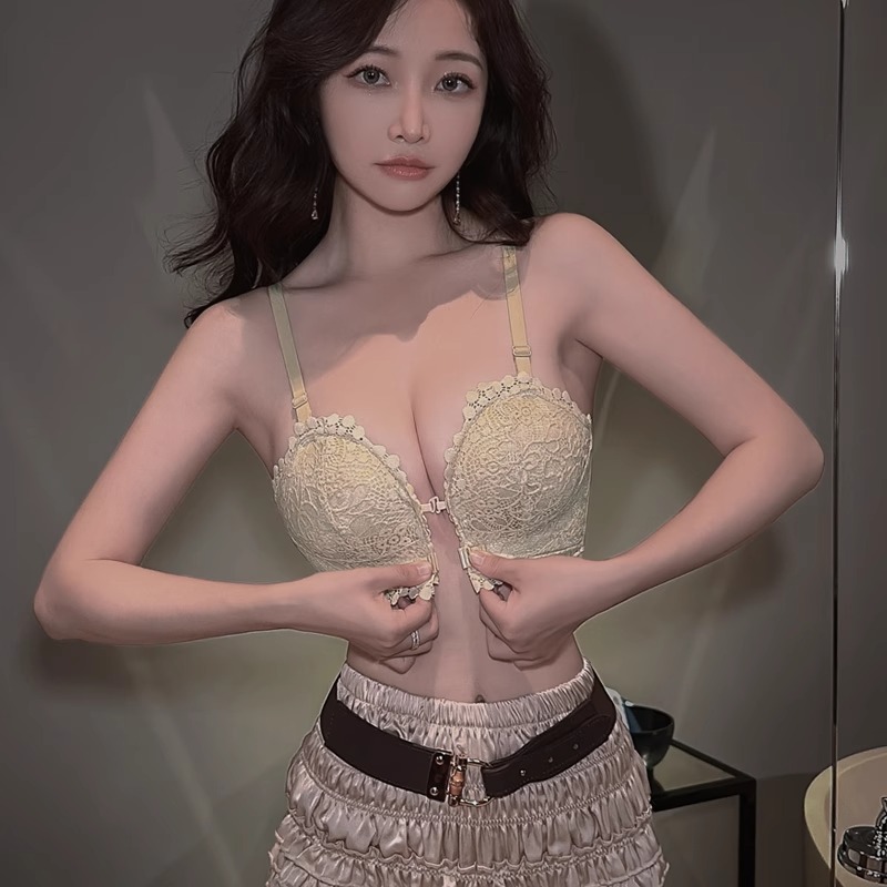 斯米莱前扣内衣女聚拢小胸秋冬2023新款爆款胸罩无痕蕾丝性感文胸