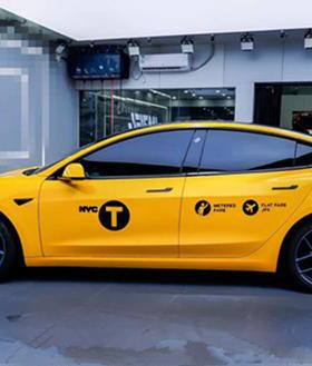 适用特斯拉MODELY车贴拉花ModelX改装饰FAKE TAXI出租车的士贴纸