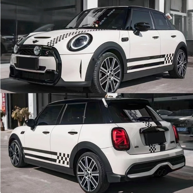 适用宝马迷你MINI CooperS车贴拉花改装机盖侧裙装饰彩条贴纸F56