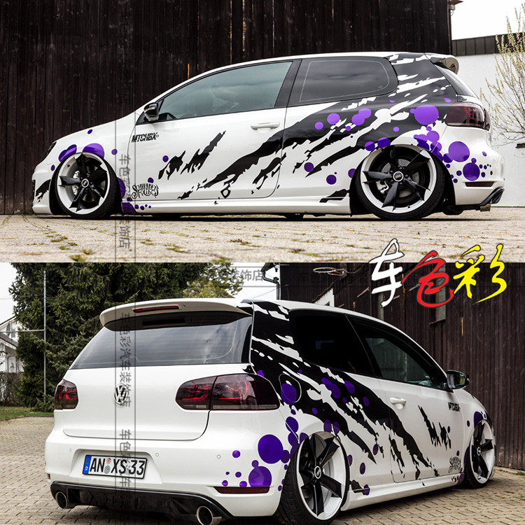 大众高尔夫6.7车身泥点车贴polo高尔夫R尚酷个性改装汽车贴纸贴画