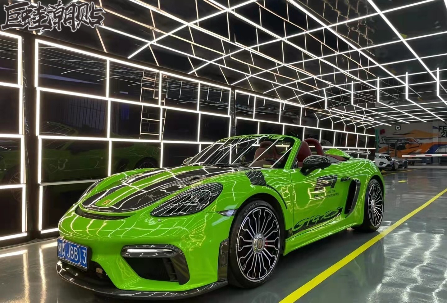 新保时捷gt4 rs 引擎盖赛车贴纸718 gt3 911车身侧裙拉花汽车改装