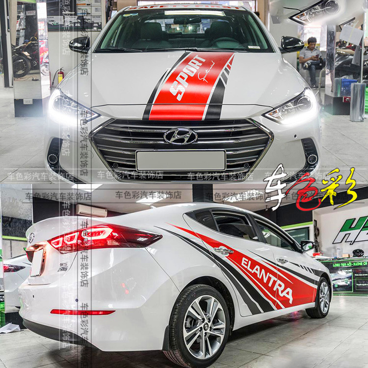 现代领动车身贴名图车身拉花索纳塔朗动瑞纳汽车改装全车贴拉花