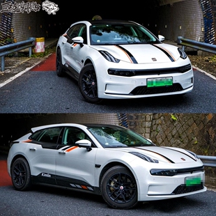 适用于极氪001车贴拉花机盖车身贴纸熊猫个性改装拉花001侧裙贴