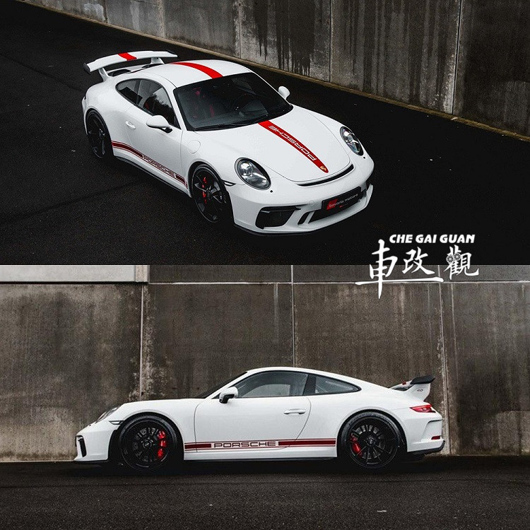保时捷装饰机盖车贴911卡曼拉花