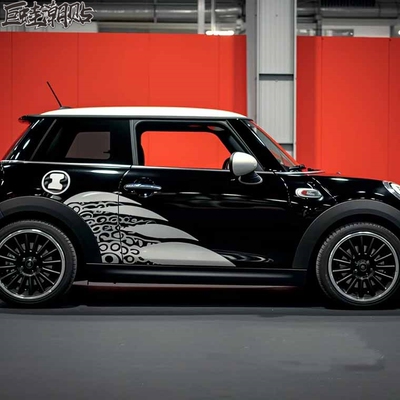 迷你MiniJCW暗夜拉花 COUPE COOPER S侧裙车贴 F56车身汽车贴纸