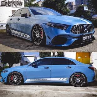 适用奔驰a35车贴CLA A45A200A35L车身侧裙贴纸机盖引擎盖车尾拉花
