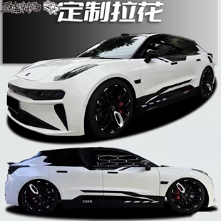 极氪001车ZEEKR身车贴拉花车身侧裙熊猫贴纸个性改装拉花装饰贴画