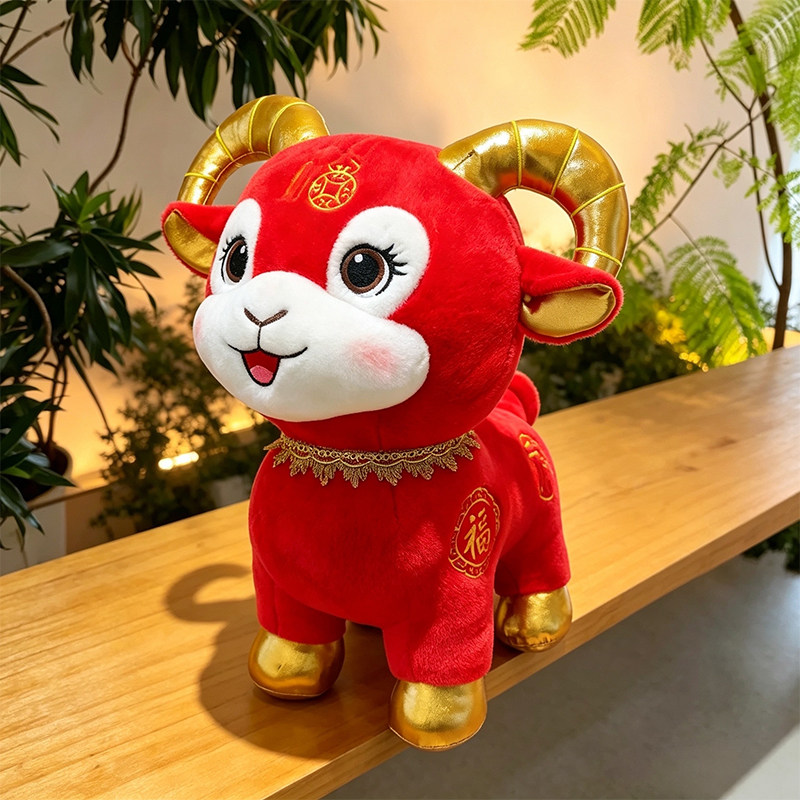羊年吉祥物公仔生肖羊玩偶娃娃毛毛绒/玩偶/公仔/布