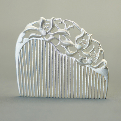 兰花文艺复古婚庆银发梳实用便携