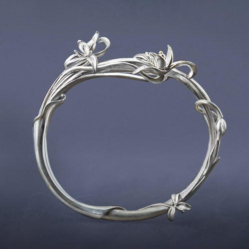 新中式复古文艺个性立体银手镯女