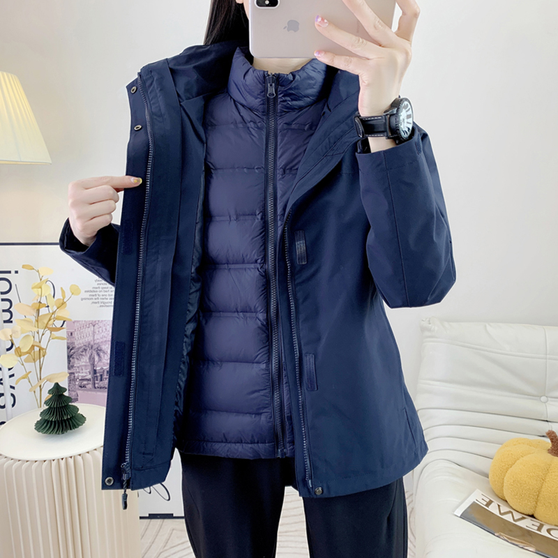 品牌三合一羽绒内胆冲锋衣女2025秋冬季新款保暖进藏防水登山服男