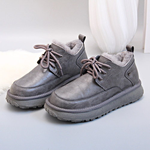 羊毛雪地靴男短靴东北加厚棉鞋
