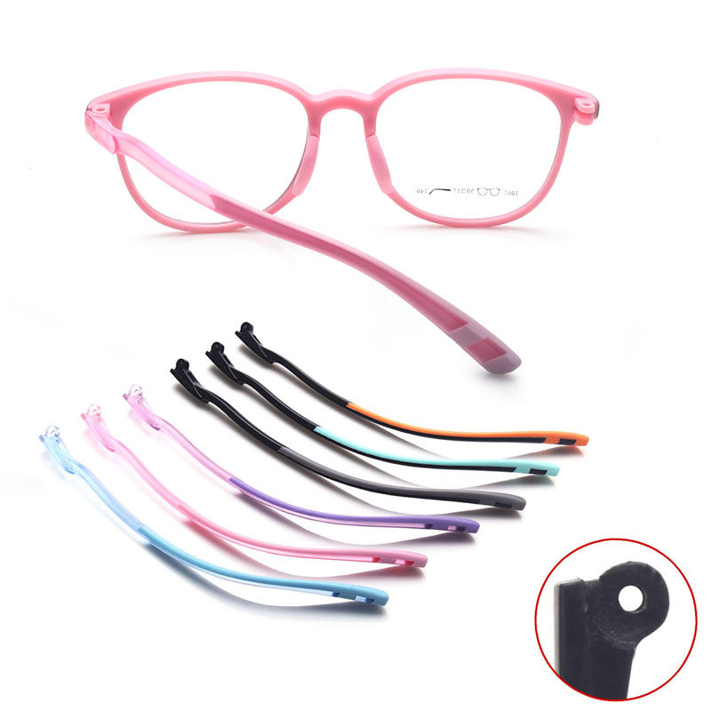 儿童TR硅胶框架眼镜腿学生单凸牙2眼镜脚近视眼睛支架通常用一对