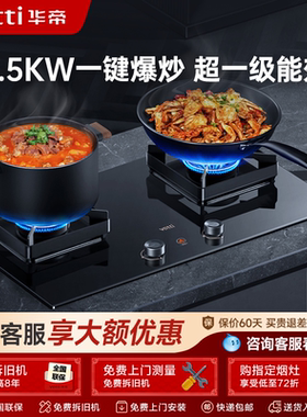 华帝燃气灶双灶家用i10095B双灶一键爆炒5.4KW天然气炉灶台嵌两用